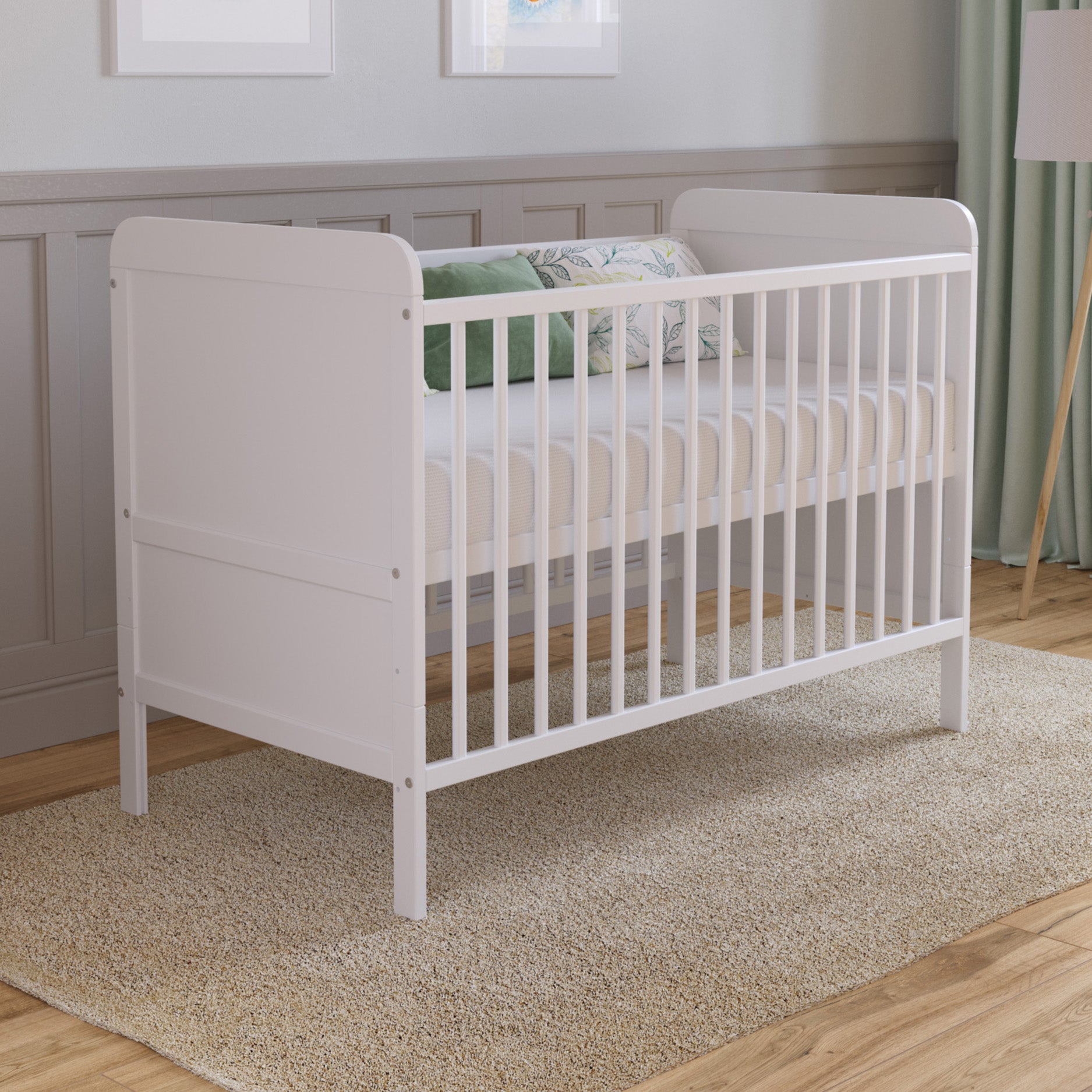 Love For Sleep baby Cot Bed White LEVI Cot Bed 120x60cm