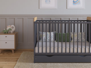 Baby Cot Bed with Drawer and Mattress - LEVI 120x60cm