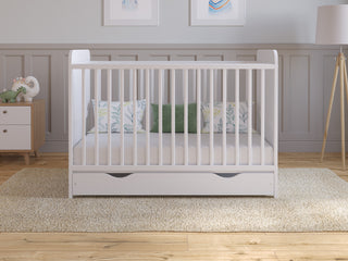 Baby Cot Bed with Drawer and Mattress - LEVI 120x60cm