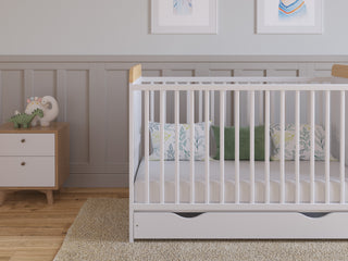 Baby Cot Bed with Drawer and Mattress - LEVI 120x60cm