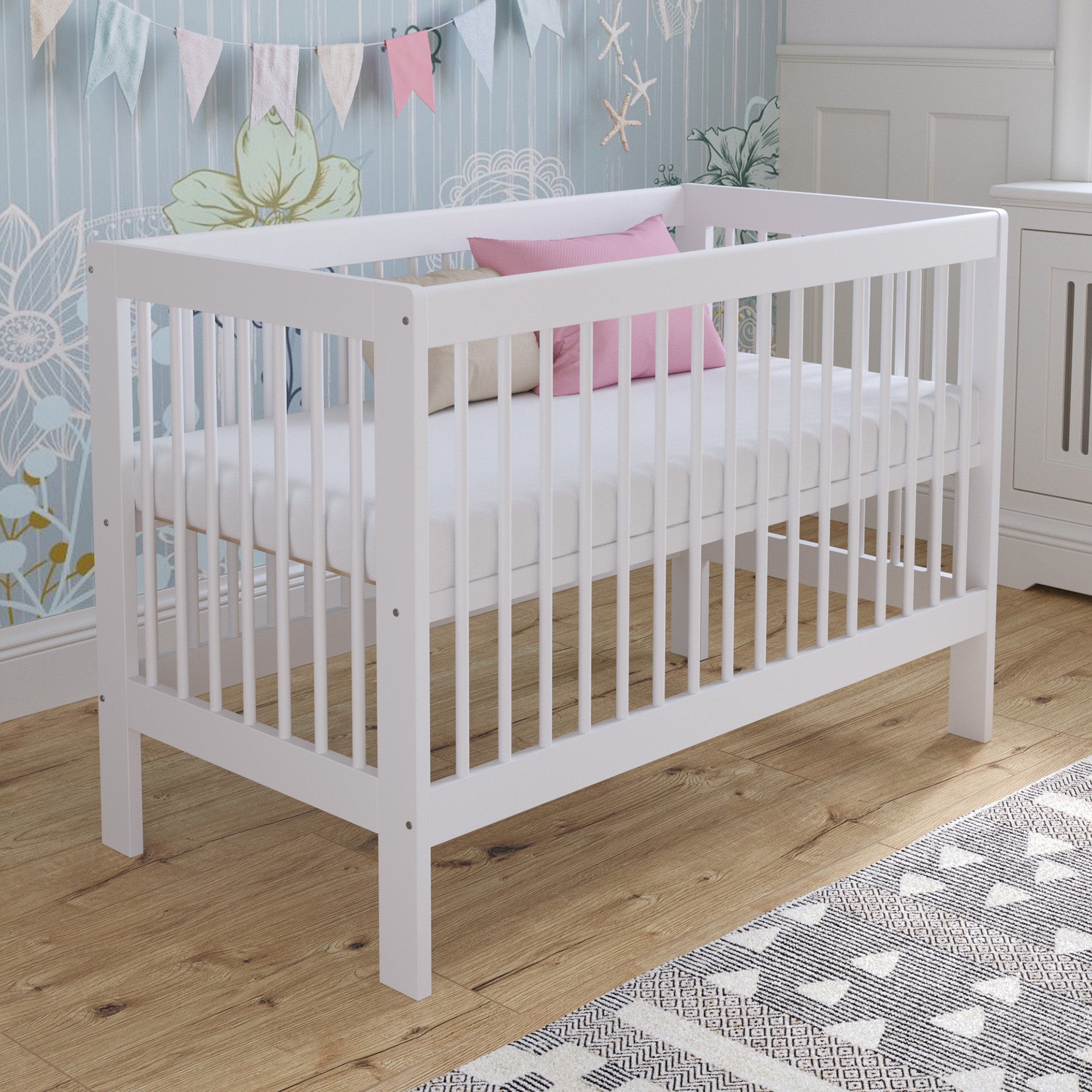 Love For Sleep baby Cot Bed White LUCA Cot Bed 120x60cm