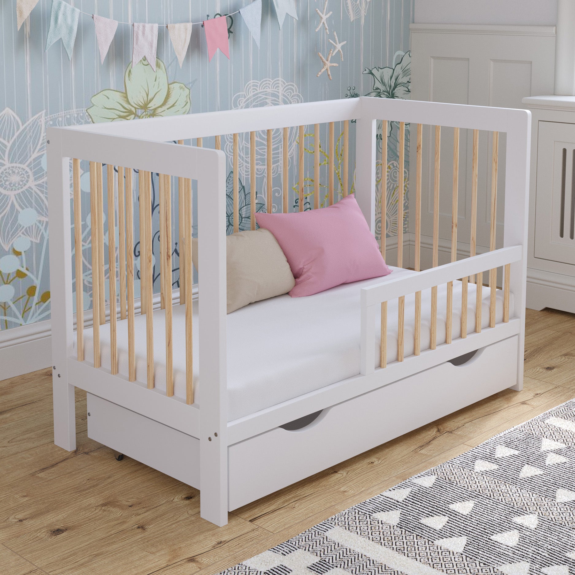 LUCA Cot Bed 120x60cm with Drawer