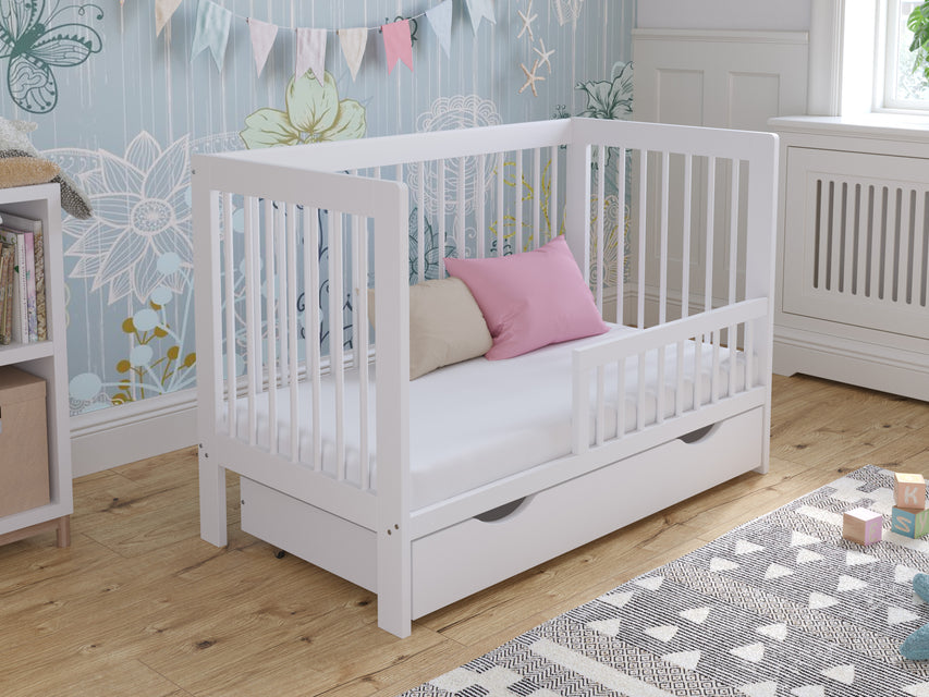 Baby Cot Bed 120x60cm with Drawer – Luca Model