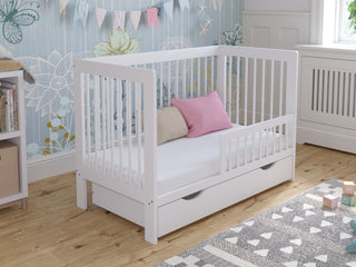 Luca | Cot Bed 120x60cm with drawer & Aloe Vera mattress