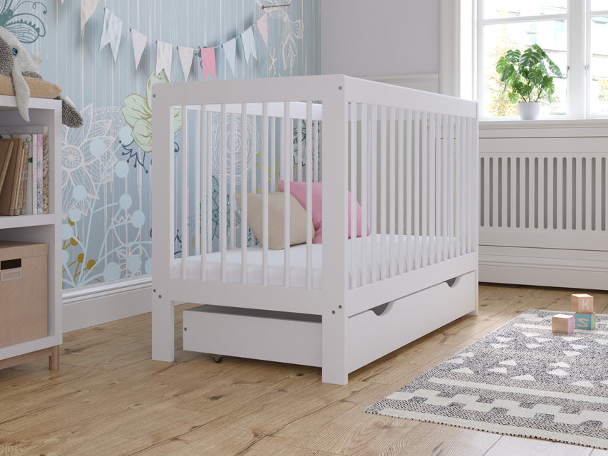 Baby Cot Bed 120x60cm with Drawer – Luca Model