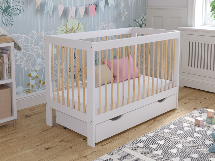 Baby Cot Bed 120x60cm with Drawer – Luca Model