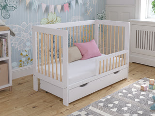 Luca | Cot Bed 120x60cm with drawer & Aloe Vera mattress