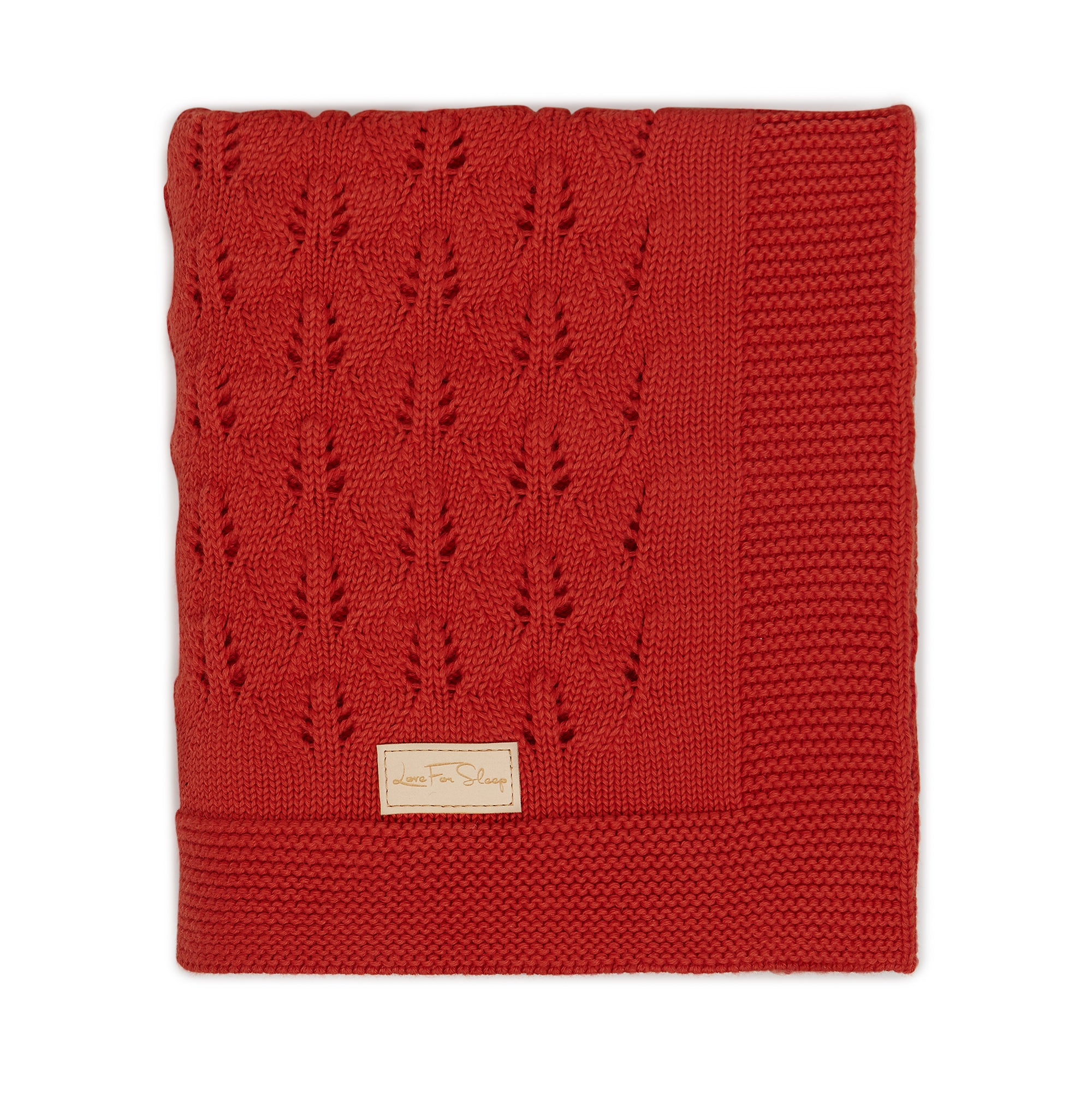 Love For Sleep baby Baby Blanket Cherry Red Openwork Cotton Baby Blanket – Ultra Soft Knitted Blanket for Newborns