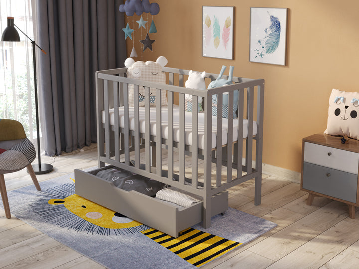 Love For Sleep baby Compact Cot PARIS Compact Cot 100x50cm with Drawer & Mattress