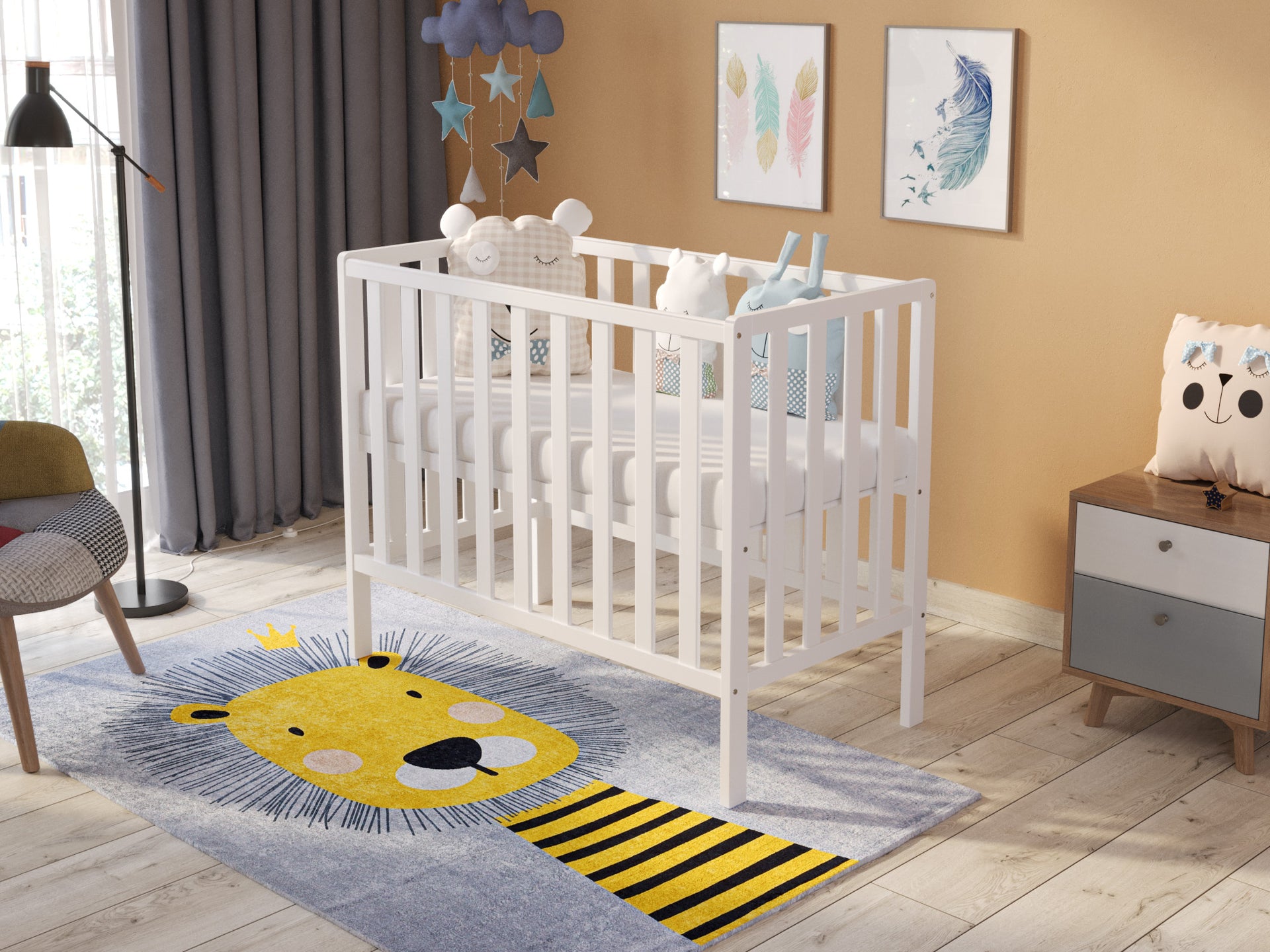 Love For Sleep baby Compact Cot PARIS Compact Cot 100x50cm with Mattress