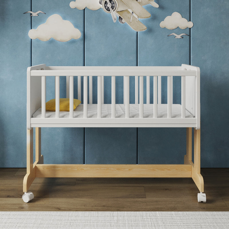 Love For Sleep baby Crib White Pine SmartCrib 6-in-1 Bedside Crib 90x40cm with Mattress