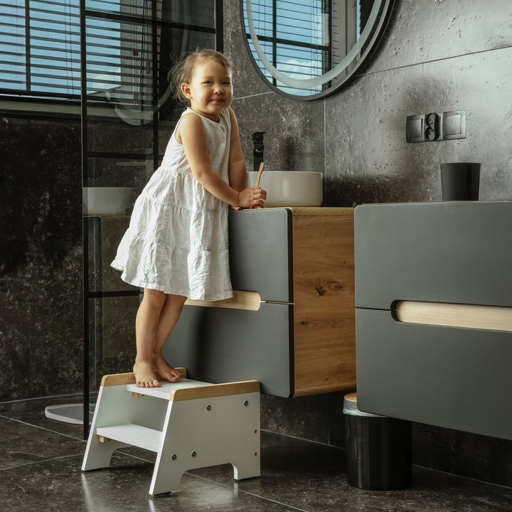 Love For Sleep baby Kitchen Helper Montessori Learning Tower & Step Stool Set – Adjustable Wooden Kitchen Helper for Toddlers | Nordic DUO