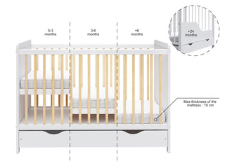 Tokyo | Cot Bed 120x60cm with Drawer & Mattress