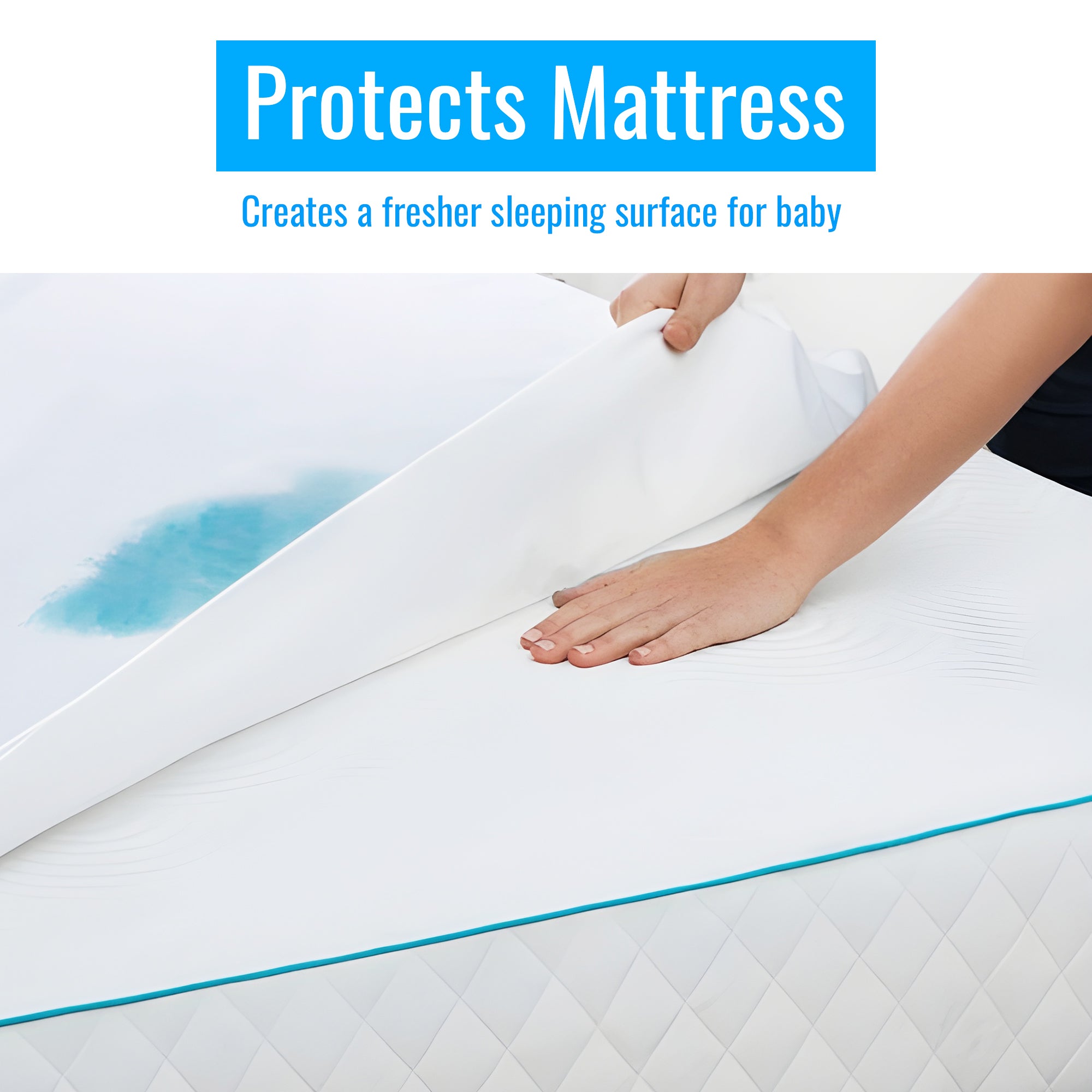 Love For Sleep baby Mattress Protector Waterproof Cot Mattress Protector – Fitted Terry Cotton Sheet