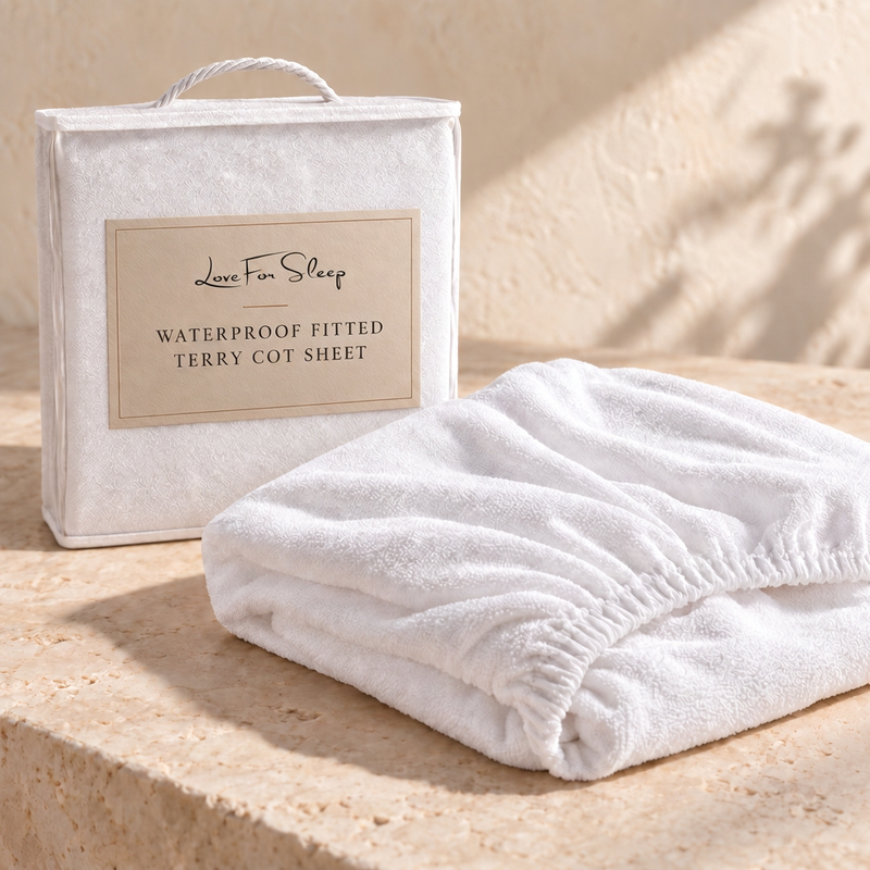 Two Waterproof Cot Mattress Protector – Fitted Terry Cotton Sheets
