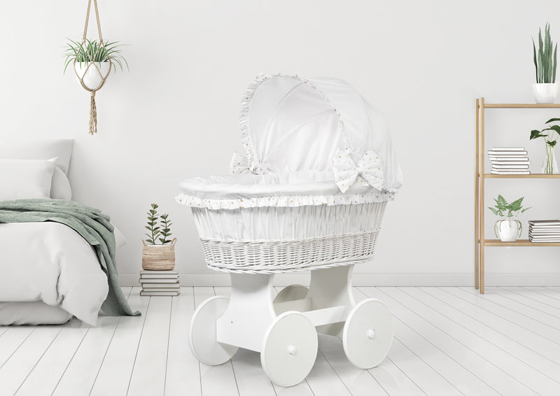 Wicker Moses Basket with Wheels – Stars Collection
