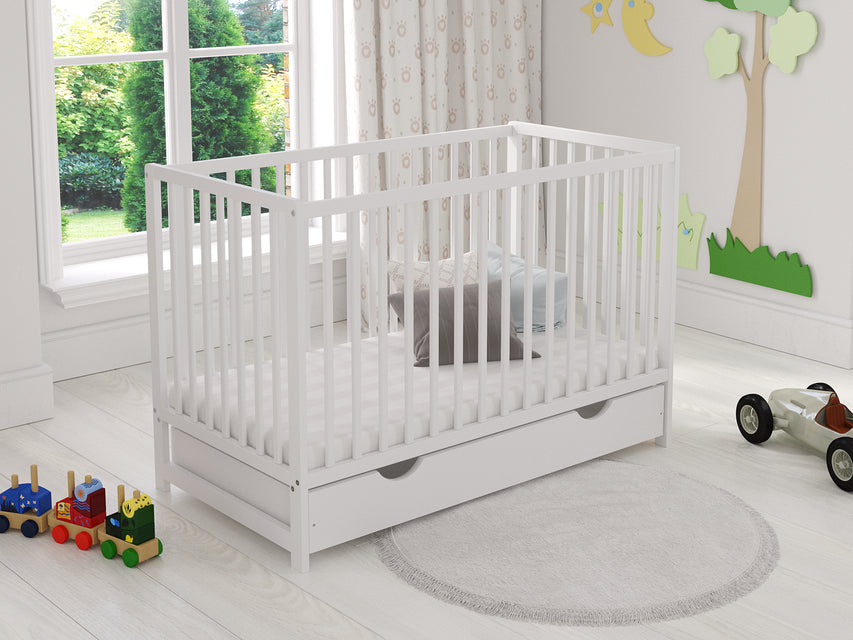 Denise | Cot Bed 120x60cm with drawer & Aloe Vera mattress