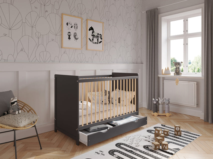 Baby Cot Bed 120x60cm with Drawer – Tokyo Model