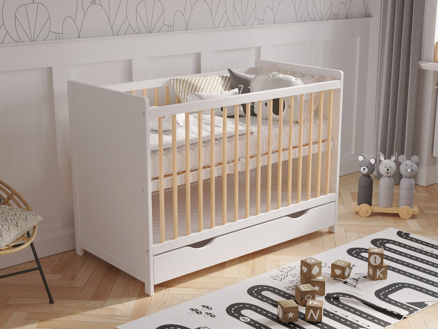 Baby Cot Bed 120x60cm with Drawer – Tokyo Model
