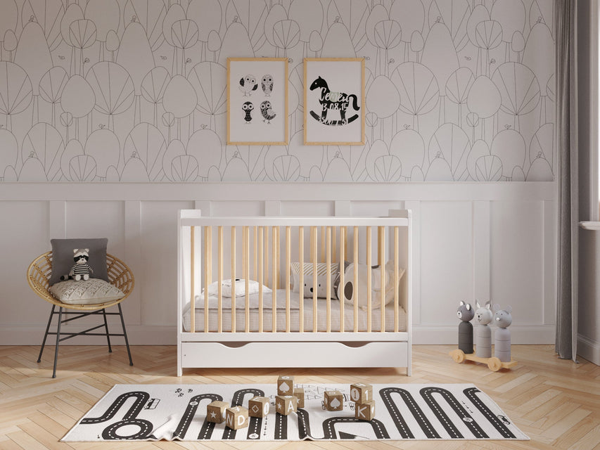 Baby Cot Bed 120x60cm with Drawer – Tokyo Model