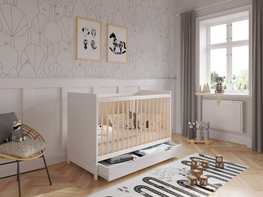 Baby Cot Bed 120x60cm with Drawer – Tokyo Model